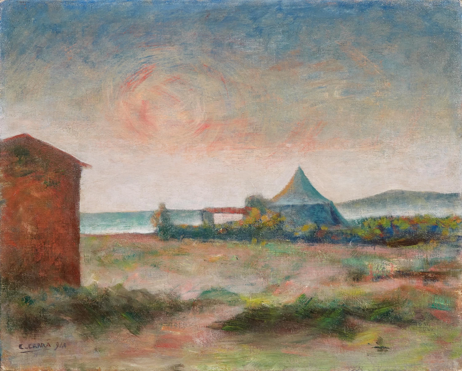 Paesaggio marino, la tenda sul mare, 1940